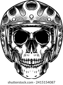 Skull helmet handrawing high quality vector 