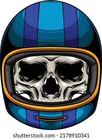 Skull and helmet illustration with premium quality stock vector