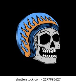 Die Vektorgrafik des Schädelhelms für die Hoodie von T-Shirt kann für Aufkleber usw. verwendet werden