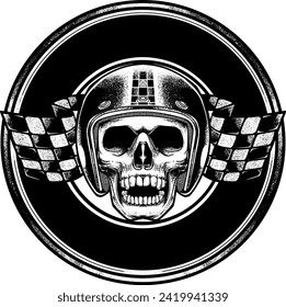 Skull helmet logo emblem graphic vector .. good for your club garage logo emblem etc.