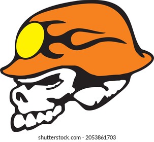 skull helmet in vector art style