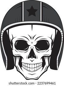 skull with helmet vector design