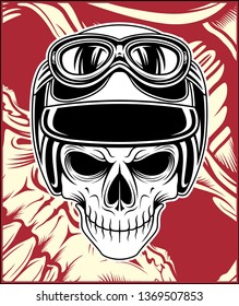 skull helmet vector hand drawing