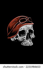Skull with helmet vector illustration