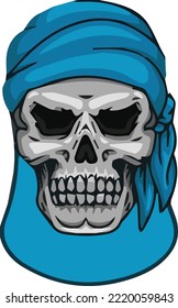 Skull with helmet vector illustration design