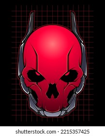 Skull Helmet Vector Illustration Image