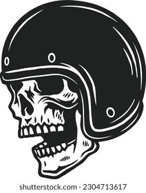 SKULL WITH HELMET VECTOR IMAGE DESIGN ILLUSTRATION