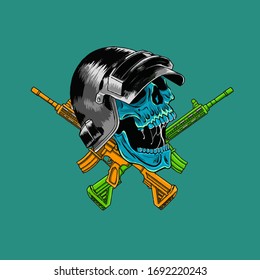 Calavera con vector de casco para su logo e-sport