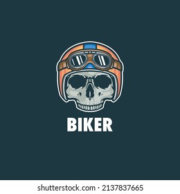 Skull helmet with wrench and bone club logo mascot design