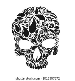 Skull Herbs. Vector illustration