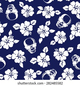 skull and Hibiscus