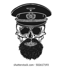 Skull hipster illustration, typography, t-shirt graphics, vectors, 