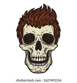 Skull. Hipster skull. Vector illustration 