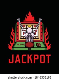 a skull hit the jackpot illustration