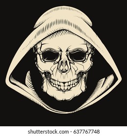 skull in hood