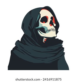 Skull in Hoodie - Urban Streetwear Graphic Design with Edgy Attitude and Modern Aesthetics for Fashionable Rebels and Trendsetters - Flat Vector Illustration