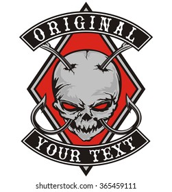 skull hook emblem red