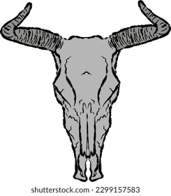 Skull with horns, goat skull. Element for design