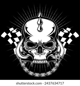 skull and horns logo, vector EPS10