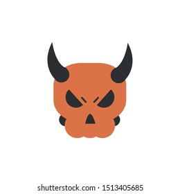 skull with horns trick or treat happy halloween