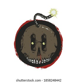 Skull Horror Boom Graphic Illustration Vector Art T-shirt Design