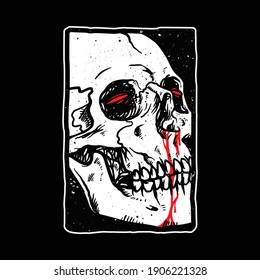 Skull horror die graphic illustration vector art t-shirt design