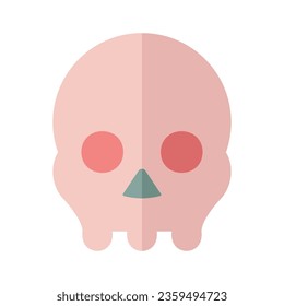 skull horror fear flat icon

