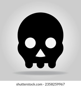 skull horror fear solid black icon
