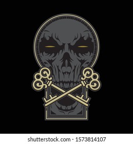 Skull Horror Graphic Illustration Vector Art T-shirt Design