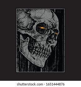 Skull horror graphic illustration vector art t-shirt design