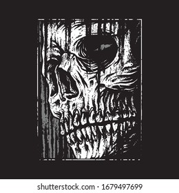 Skull horror graphic illustration vector art t  shirt design