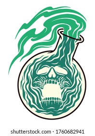 skull horror poison vector illustration