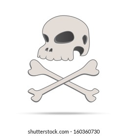 skull human and bone vintage isolated