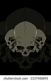 Skull human head vector illustration