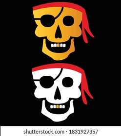 skull human on isolated black background. T-shirt graphics design 
