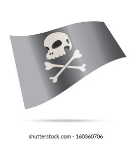 skull human pirate flag isolated