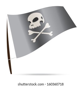 skull human pirate flag isolated