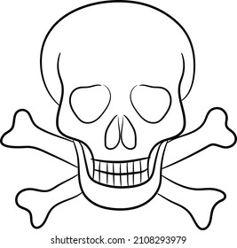 A skull of a human. Vector illustration.icon and symbol for tattoo.Skull, skeleton, bones icon sign symbol