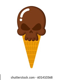 Skull ice cream. skeleton head sweetness. Dangerous sweet 