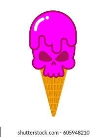 Skull ice cream. skeleton head sweetness. Dangerous sweet 