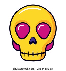 A skull icon about rock and roll theme