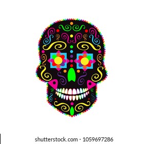 Skull icon abstract colorful background