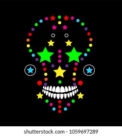 Skull icon abstract colorful background