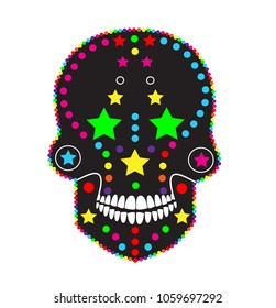 Skull icon abstract colorful background