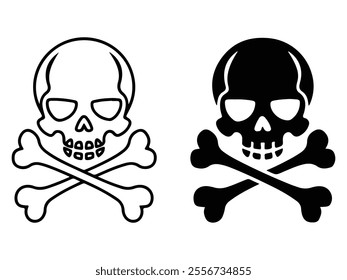 Skull icon art illustration symbol of danger