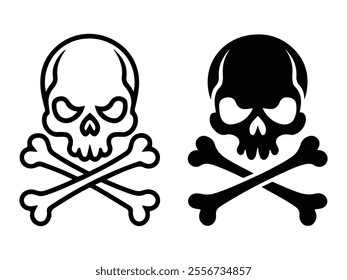 Skull icon art illustration symbol of danger