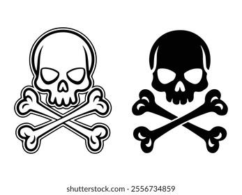 Skull icon art illustration symbol of danger