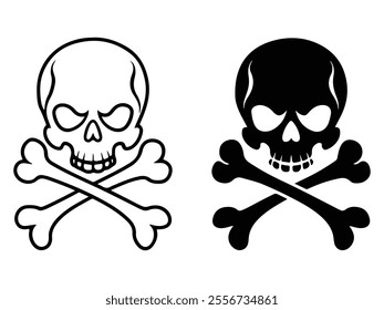 Skull icon art illustration symbol of danger