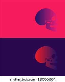Skull icon background duo tone effect 