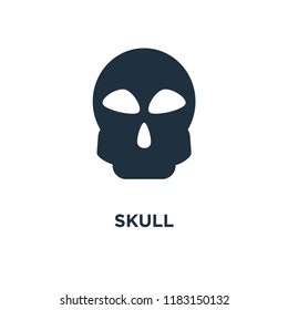 Skull icon. Black filled vector illustration. Skull symbol on white background. Can be used in web and mobile.